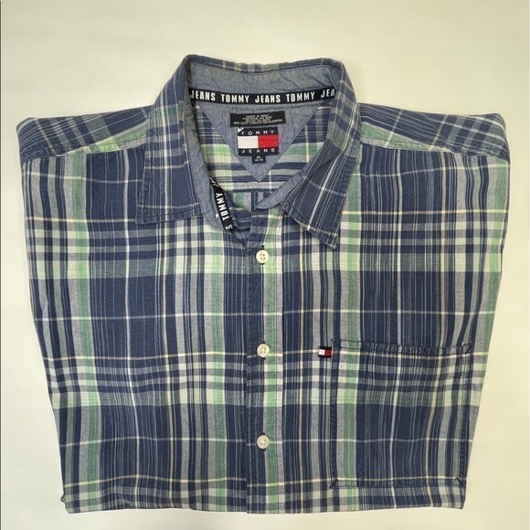 TOMMY JEANS XL CASUAL BUTTON DOWN Short Sleeve - Picture 2 of 5